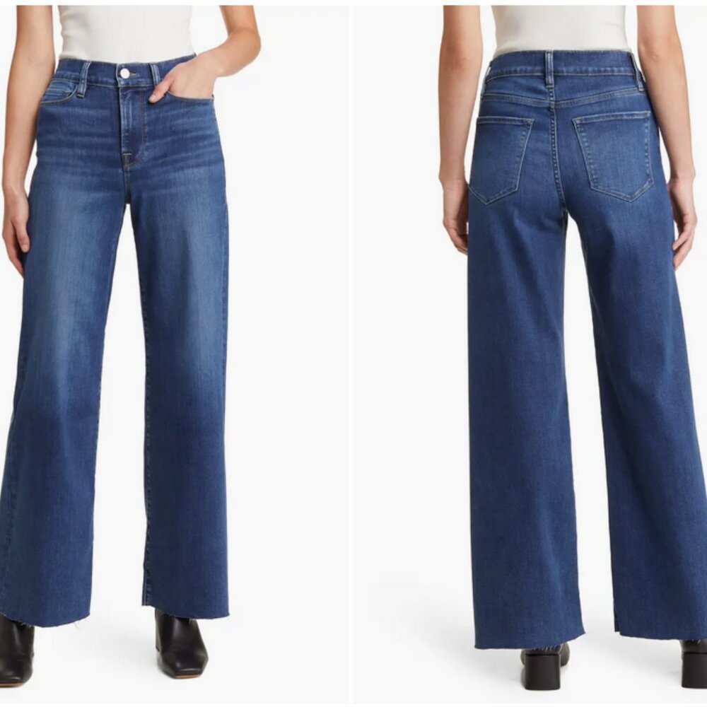 Frame Jeans Le Slim Palazzo Raw After in Lupine Sz 25